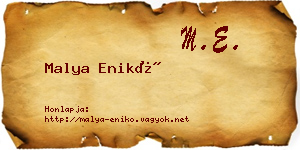 Malya Enikő névjegykártya